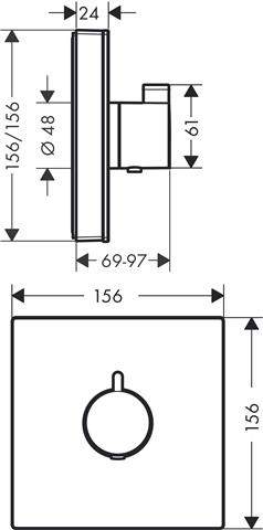 hansgrohe Fertigmontageset ShowerSelect Highflow UP-Thermostat, Glas, weiß/chrom-15734400