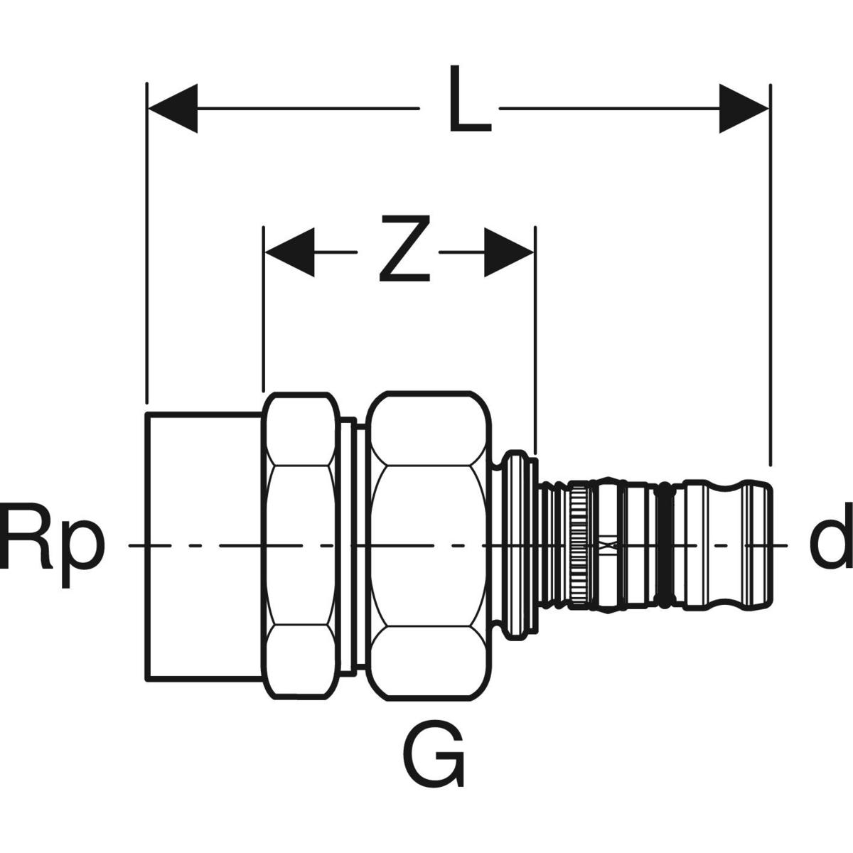 Geberit Übergangsverschraubung Mepla-601595005