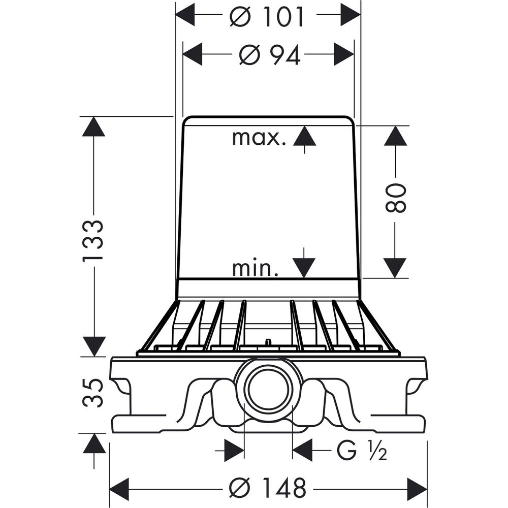 hansgrohe Grundkörper Axor DN 15, für Armaturen, bodenstehende-10452180