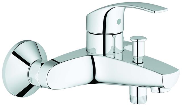 GROHE Wannen-Einhebelmischer Eurosmart chrom, Wandmontage, mit Temperaturbegrenzer-33300002