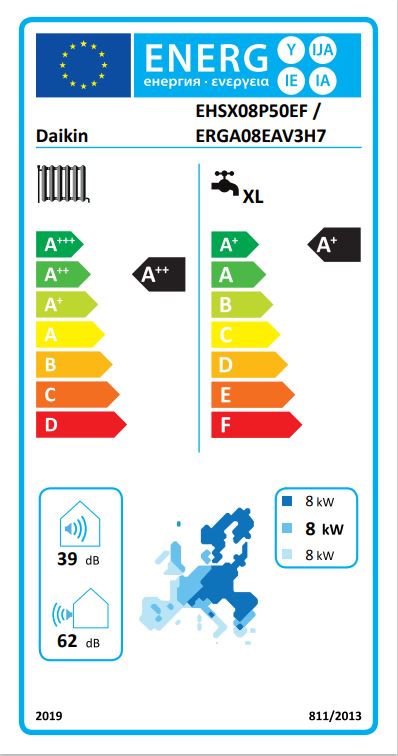 Daikin Inneneinheit Altherma 3 R ECH2O 6/8 kW mit integriertem 500 l Hygienespeicher (Heizen/Kühlen)-EHSX08P50E