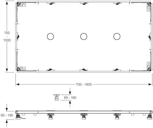 Mepa Montagerahmen SF Rechteck XL Universal, für superflache Stahl-/Acrylwannen 100/180-150184