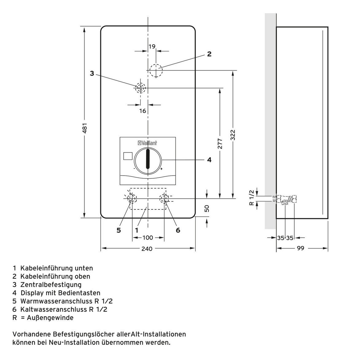 Vaillant Elektro-Durchlauferhitzer VED E 21/8 21 kW, elektronisch geregelt-10023778