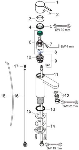 Hansgrohe Waschtisch-Einhebelmischer Metris S EcoSmart 5 l/min, mit Ablaufgarnitur, chrom-31060000