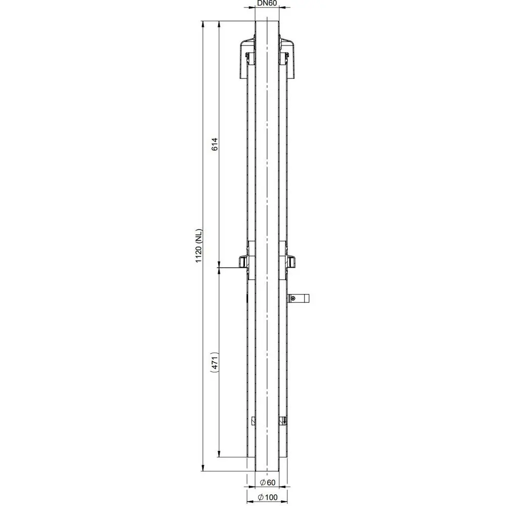ATEC Dachdurchführung DN 60/100, schwarz 650 mm, konzentrisch-00458