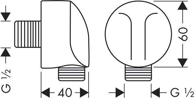 Hansgrohe Schlauchanschluss Fixfit E mit Rückflussverhinderer, chrom-27458000