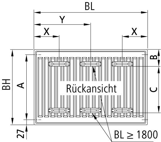 Kermi Austauschheizkörper Therm X2 Profil-Kompakt-FK012D504