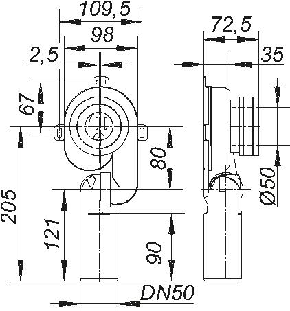 Urinal-Absaug-Siphon HL 430 DN 50, 0-90Grad, Polypropylen, hochschlagfest-360021