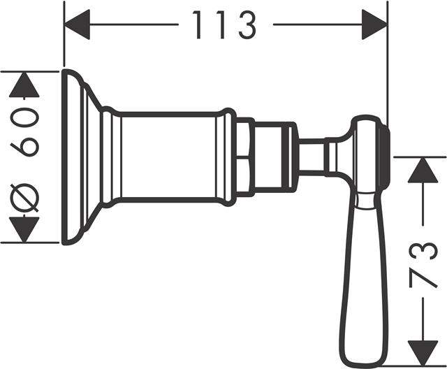 hansgrohe Fertigmontageset Axor Montreux UP-Absperrventil, Hebelgriff, DN 15/DN 20, chrom-16872000