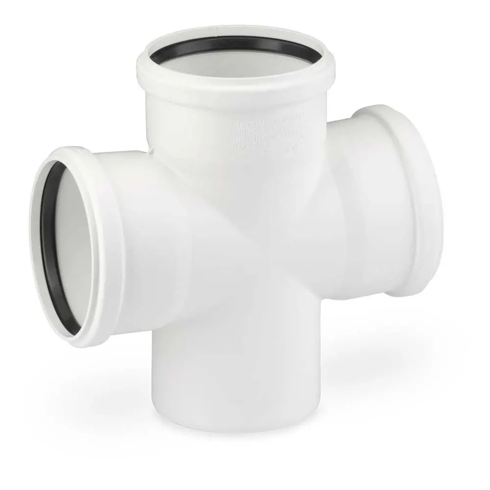 Rehau Doppelabzweig RAUPIANO PLUS DN110/110/110, 87°, weiß, mit Steckmuffe und Gummidichtring-11215541001