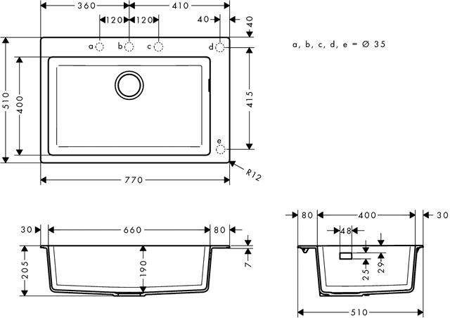 hansgrohe Einbauspüle S510-F660-43313170