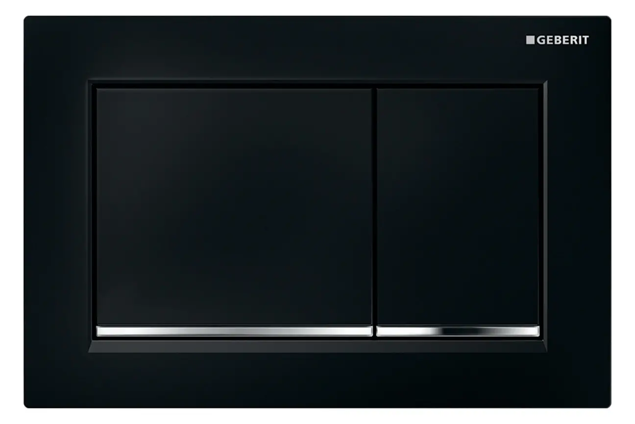 Geberit Betätigungsplatte Omega30 schwarz, hochglanz-verchromt 115.080.KM.1-115080KM1