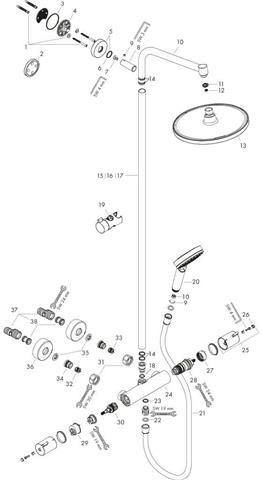 Hansgrohe Showerpipe Crometta S 240 EcoSmart 9 l/min, 1jet, Ø 240 mm, chrom-27268000