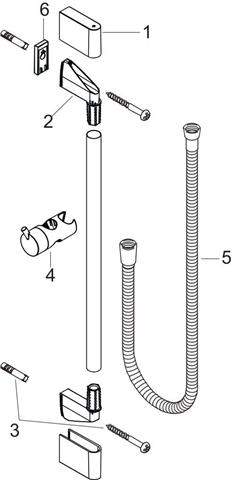 hansgrohe Unica Brausestange Croma 90 cm mit Brauseschlauch-26504000