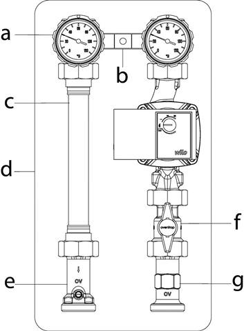 Oventrop Kessel-Anbindesystem Regumat S-180 DN 25, ohne Pumpe, mit Pumpenkugelhahn-1357070