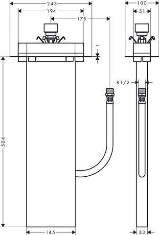 Hansgrohe Grundset sBox für Wannen- und Fliesenrand-13560180