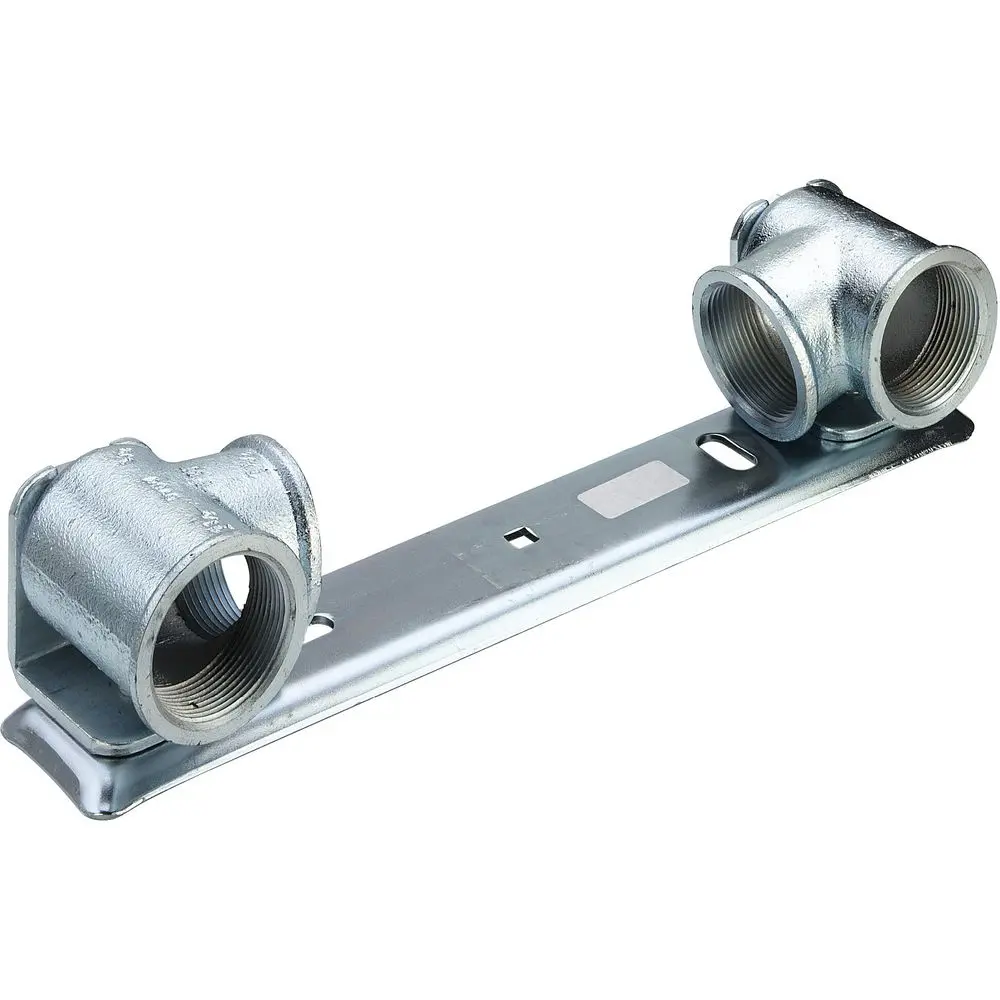 Viega Gaszähleranschlussplatte G2325.1 Rp 1, Anschlusswinkel Messing verzinkt, für Zweistutzengaszähler -531546