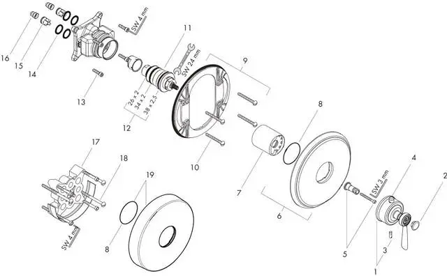Hansgrohe Fertigmontageset Axor Montreux HighFlow-16824000
