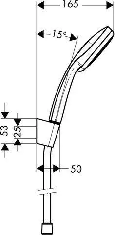 Hansgrohe Brausehalterset Croma 100 Vario mit Brauseschlauch 125 cm und Brausehalter,-27592000