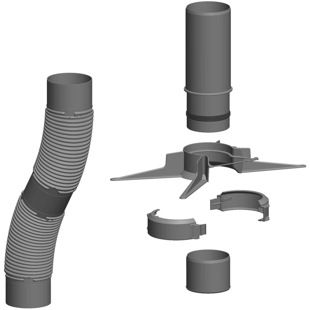 ATEC Flexrohr-Set PolyTop DN 80, kürzbar mit Montageset 10 m-11322