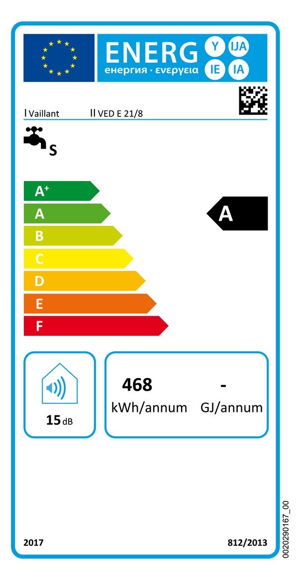 Vaillant Elektro-Durchlauferhitzer VED E 21/8 21 kW, elektronisch geregelt-10023778