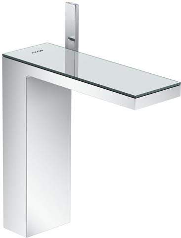 Waschtisch-Einhebelmischer 230 Axor MyEdition chrom/Spiegelglas, mit Push-Open Ablaufgarnitur, Ausl-47020000