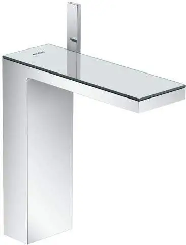 Waschtisch-Einhebelmischer 230 Axor MyEdition chrom/Spiegelglas, mit Push-Open Ablaufgarnitur, Ausl-47020000