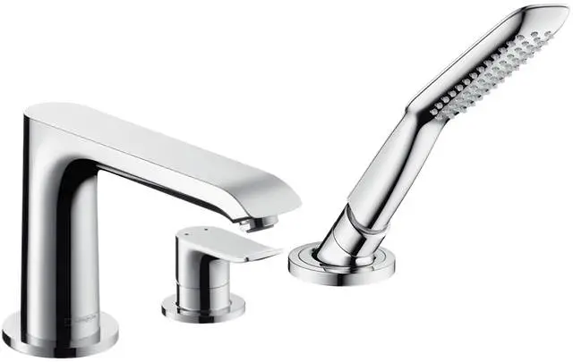 Hansgrohe Fertigmontageset Metris 3-Loch-Wannenrand-Einhebelmischer, chrom-31190000