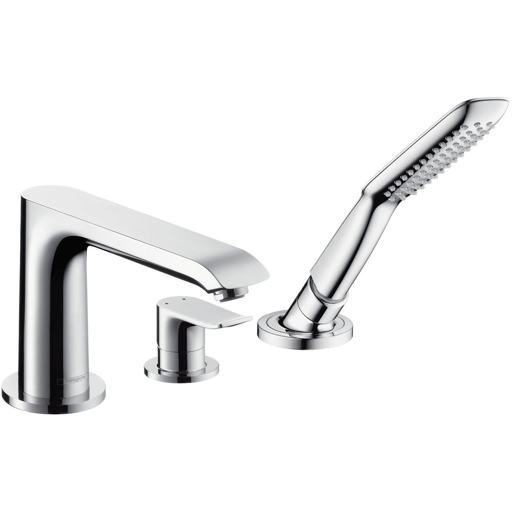 hansgrohe Fertigmontageset Metris 3-Loch-Wannenrand-Einhebelmischer, chrom-31190000