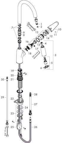 hansgrohe Spültisch-Einhebelmischer M429-H180-71801800