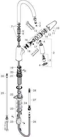 hansgrohe Spültisch-Einhebelmischer M429-H180-71801800