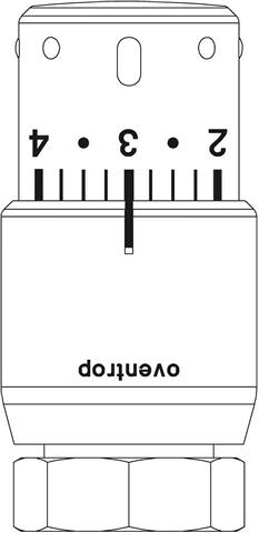 Oventrop Thermostat Uni SH 7-28 GradC, mit Nullstellung, weiß/verchromt-1012065