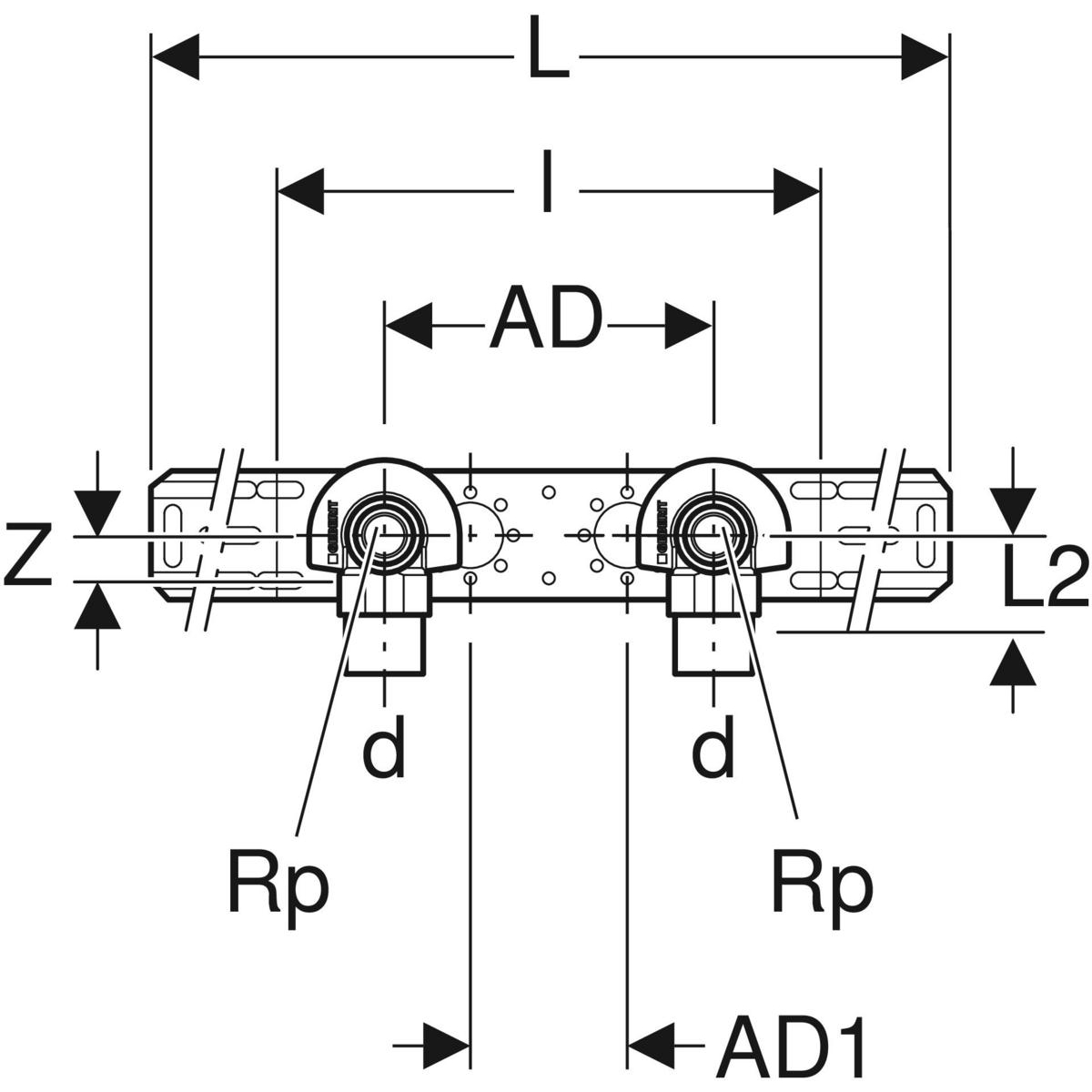 Geberit Anschlusswinkel Mepla zweifach-601781005