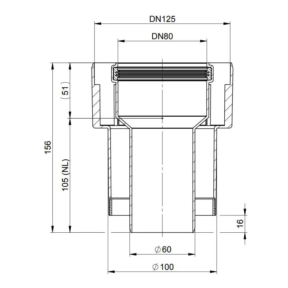 ATEC Übergang PolyTwin DN 60/100-DN 80/125, PP, weiß-01866