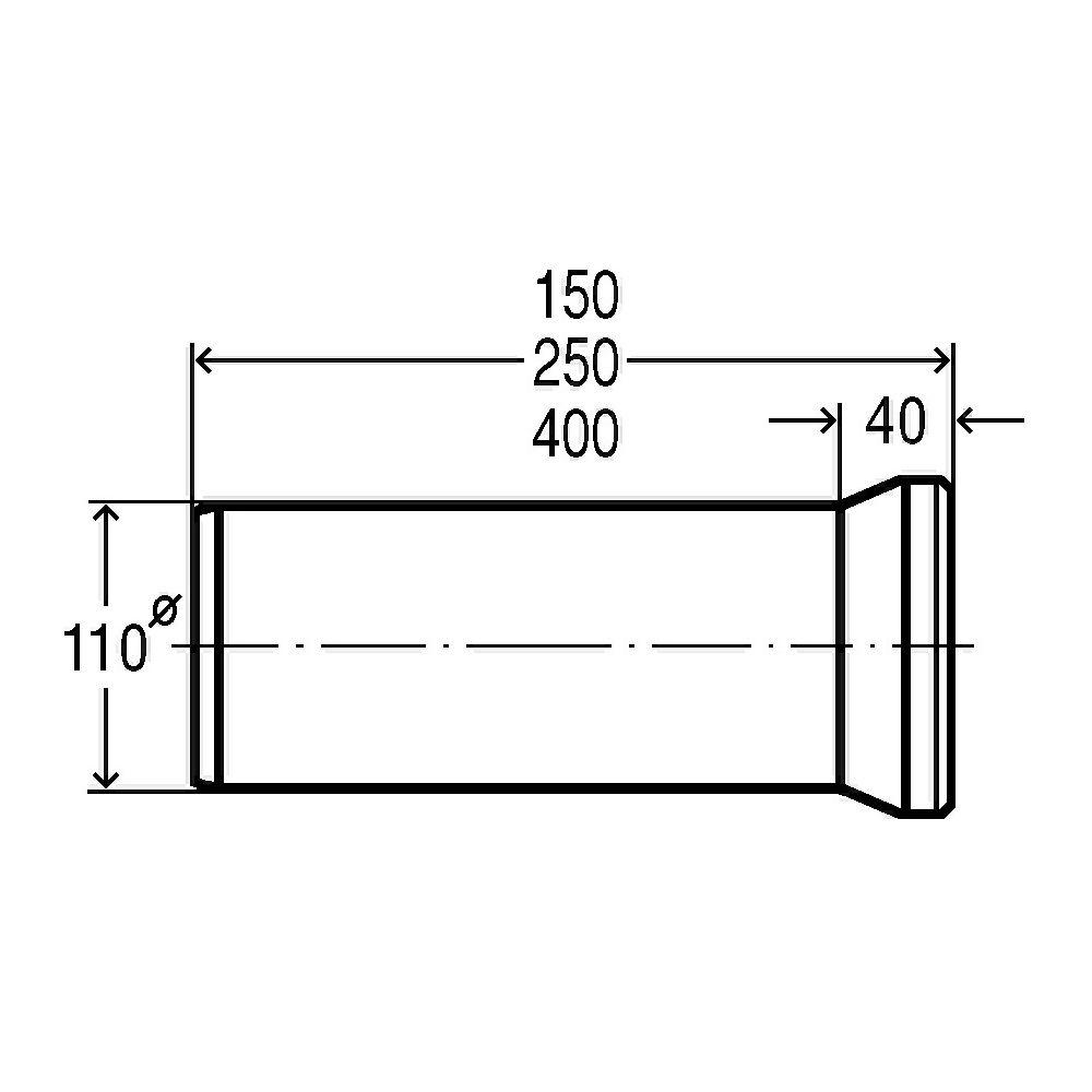 Viega WC-Anschlussstutzen 3815 DN 100 x 400 mm, Kunststoff wei?-101831