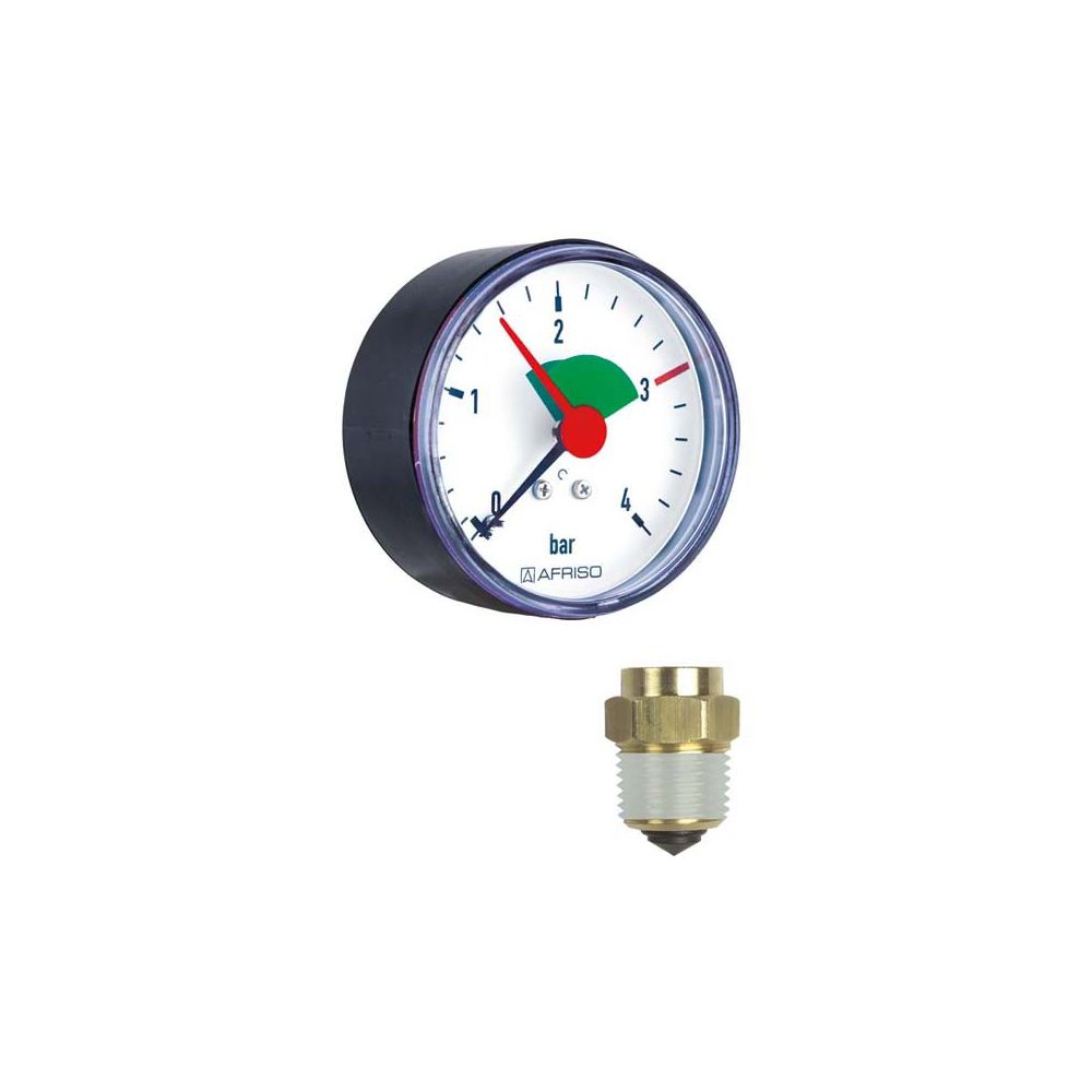 Afriso Rohrfedermanometer HZ 80 axial d 80mm, G 1/4" m. Vtl. G1/4xG1/2", 0-4 b d 80mm, G 1/4" m. Vtl. G1/4xG1/2", 0-4 b-63919