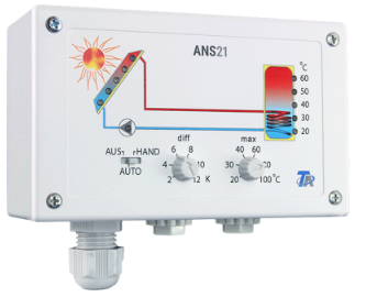 TA Einkreis Solarregelung, analog, incl. 2 Fühler m. Relaisausg. Typ ANS21-01/ANS21