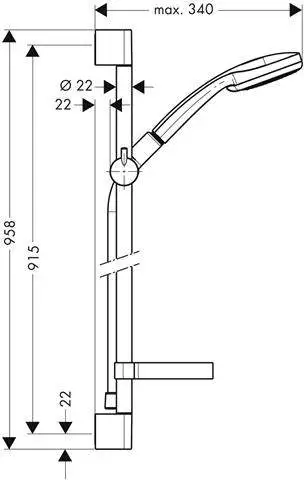 Hansgrohe Brauseset Croma 100 Vario mit Brausestange Unica C 900 mm, chrom-27771000 Hansgrohe Brauseset Croma 100 Vario mit Brausestange Unica C 900 mm, chrom-27771000