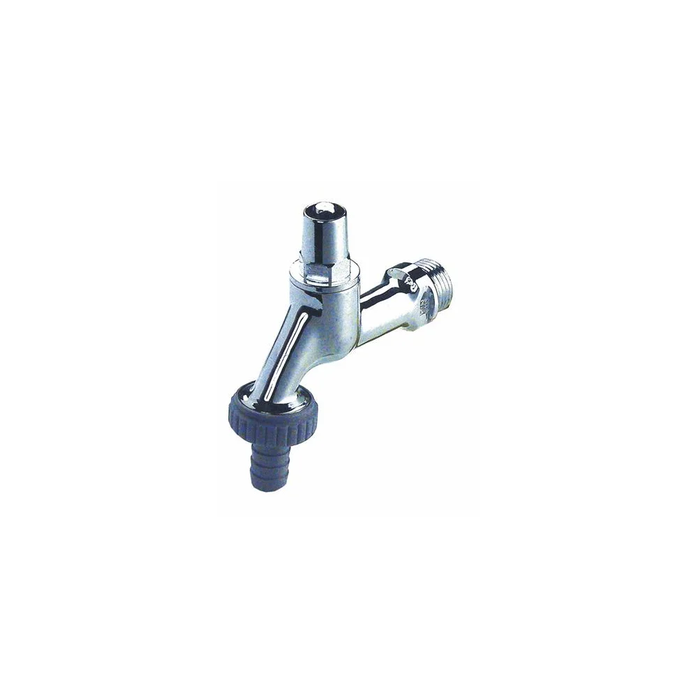 Auslaufventil, Messing, f. Steckschl. m. Schlauchverschr., matt verchr., 1/2", -00139