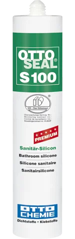 Ottoseal Premium Sanitär Silikon S100, a` 300 ml-S100-03-C01