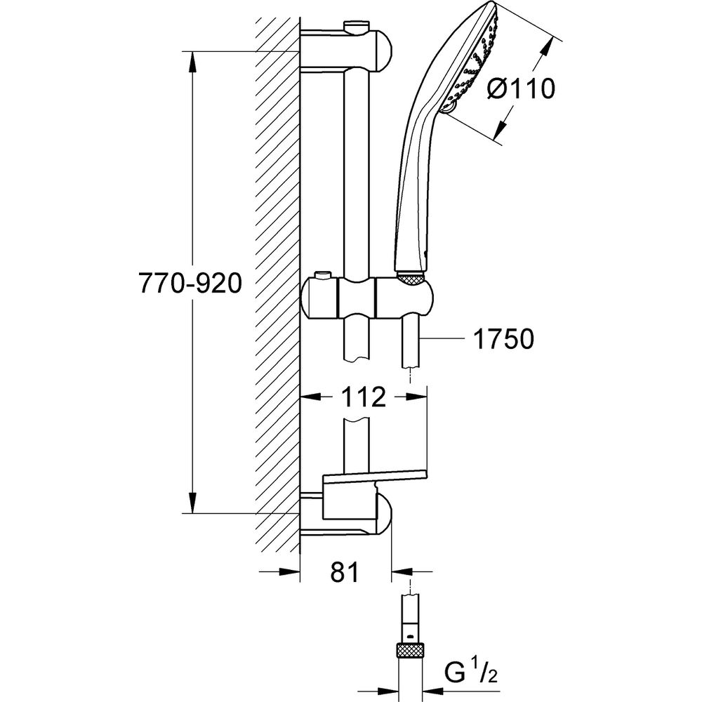 GROHE Brausegarnitur Euphoria 110 Duo mit Brausestange 90 cm, 2 Strahlarten, chrom-27225001