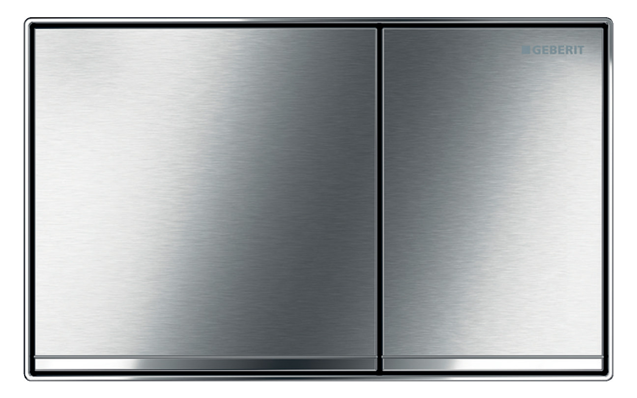 Geberit Betätigungsplatte Sigma60, flächenbündig: verchromt, gebürstet, easy-to-clean-beschichtet, h-115640GH1