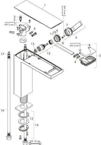 Waschtisch-Einhebelmischer 230 Axor MyEdition chrom/Spiegelglas, mit Push-Open Ablaufgarnitur, Ausl-47020000 Waschtisch-Einhebelmischer 230 Axor MyEdition chrom/Spiegelglas, mit Push-Open Ablaufgarnitur, Ausl-47020000