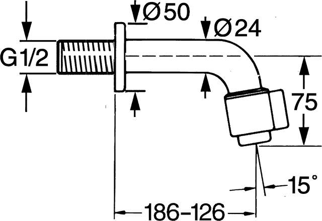 Waschtisch-Wand-Auslaufventil HANSANOVA chrom, Ausladung 106mm-868101