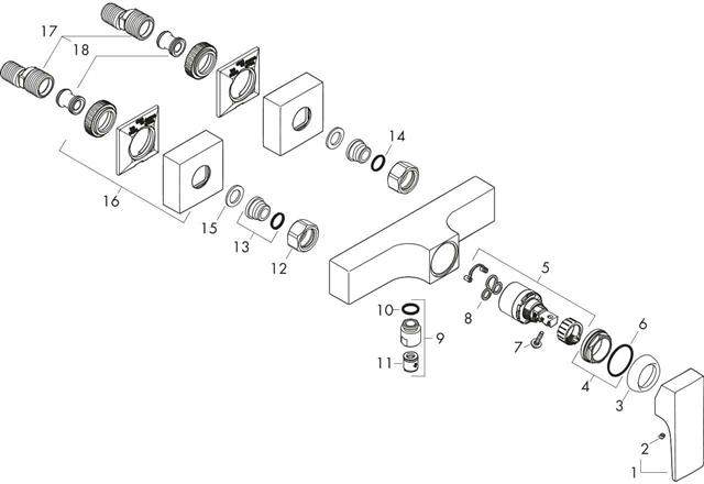 hansgrohe Brause-Einhebelmischer Metropol Aufputz, chrom-32560000