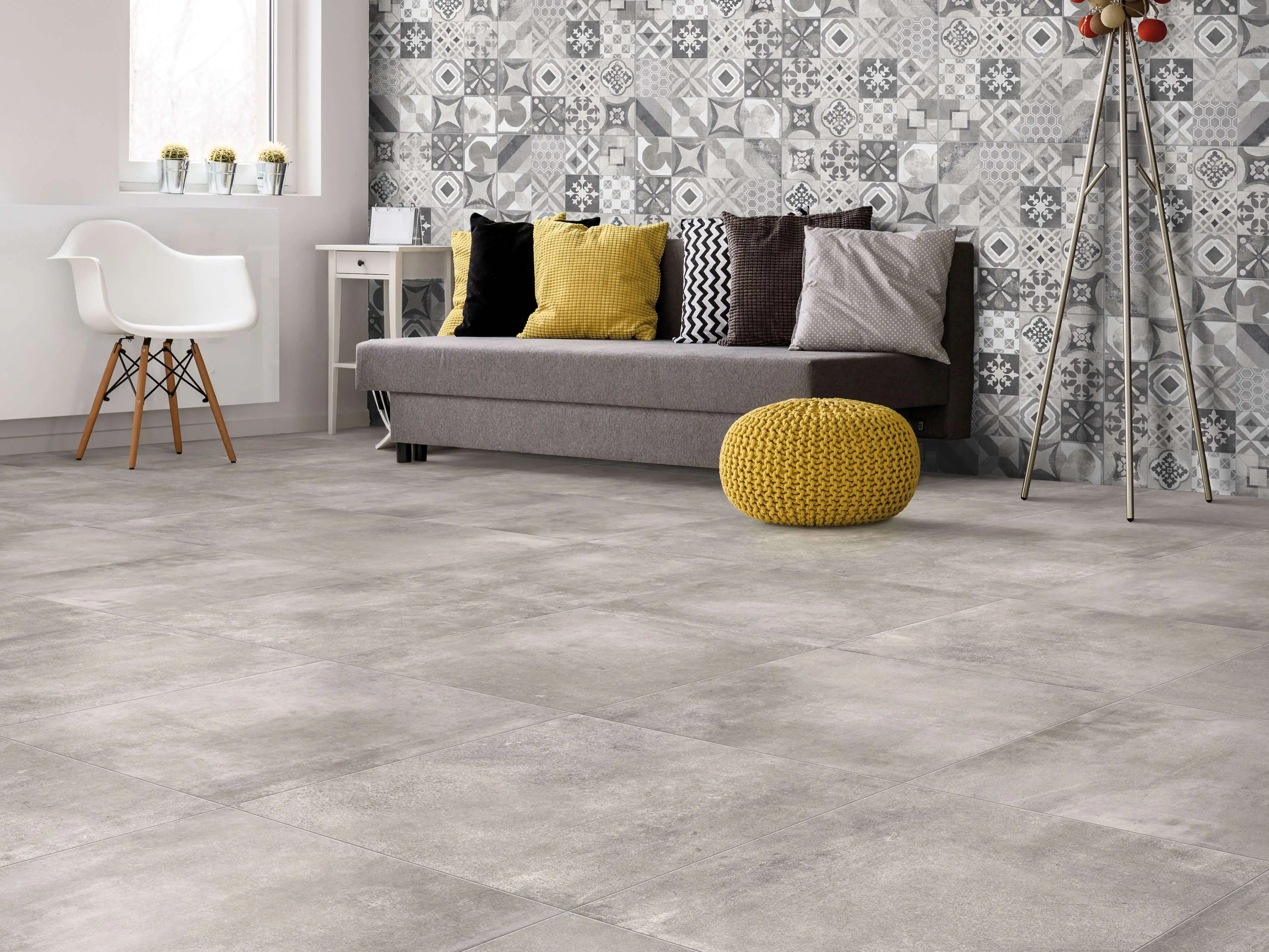 Feinsteinzeug Wand- & Bodenfliese Volcano Betonoptik grau 60 x 60 cm-J86682