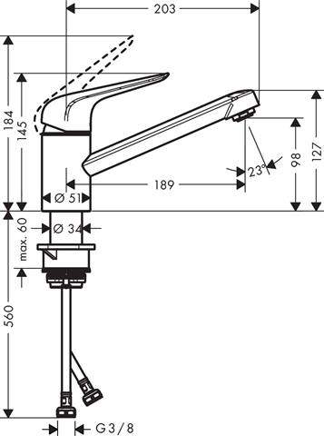hansgrohe Spültisch-Einhebelmischer M421-H100-71808800