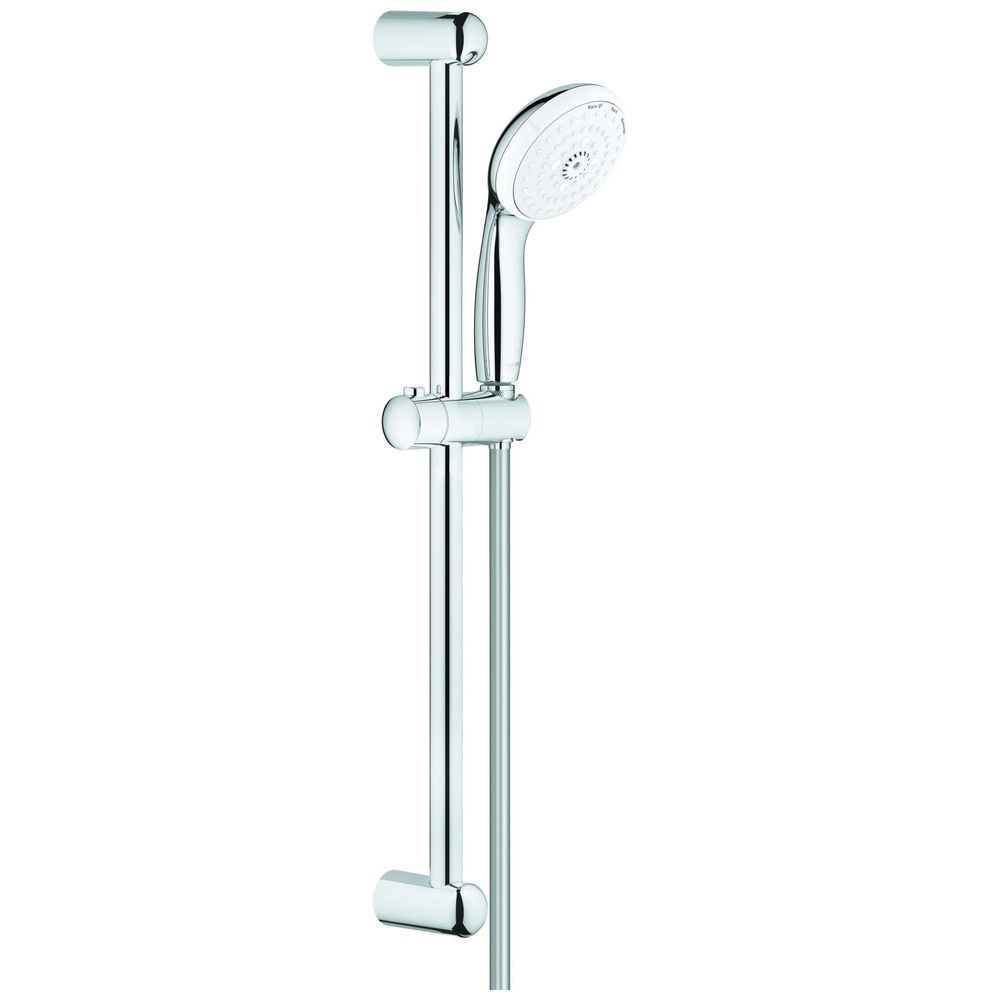 GROHE Brausegarnitur Tempesta 100 mit Durchflusskonstanthalter 9,5 l/min, Brausestange 60cm, 3 Strahlarten, chrom-27644001