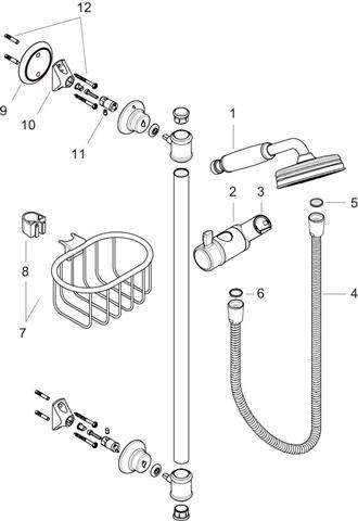 hansgrohe AXOR Montreux Brauseset 0,90 m mit Handbrause 100 1jet chrom, mit Halter-27982000