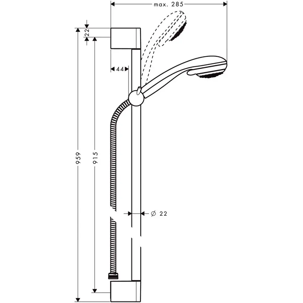 Hansgrohe Brause-Set Crometta 85 Vario mit 90 cm Brausestange Unica Crometta, chrom-27762000